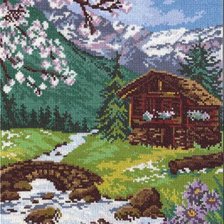 Схема вышивки «Весна в горах»