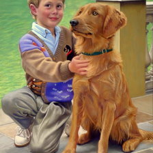 Схема вышивки «мальчик с собакой»
