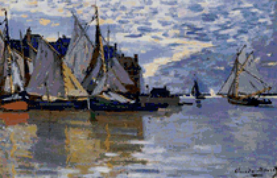 Клод Монэ Парусник - лодки, природа, вода, парусник, пейзаж - предпросмотр