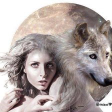 Схема вышивки «две волчицы»