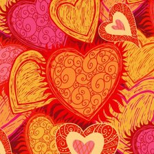 Схема вышивки «Яркие сердечки»
