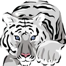 Схема вышивки «тигр белый»