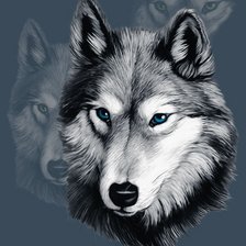 Оригинал схемы вышивки «Просто красивый волк» (№59763)