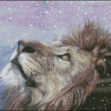Схема вышивки «Лев и первый снег»