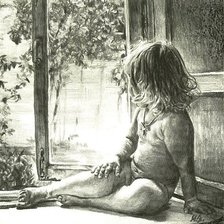 Схема вышивки «Девочка у окна»