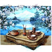 Оригинал схемы вышивки «Натюрморт для чайной церемонии» (№64704)