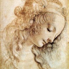 Схема вышивки «рисунок Леонардо "Голова женщины"»