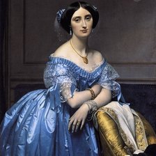 Оригинал схемы вышивки «дама в голубом патье» (№68796)