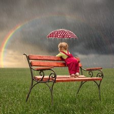 Схема вышивки «девочка под дождем»