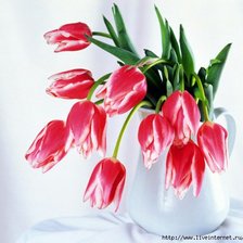 Схема вышивки «тюльпаны в вазе»