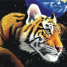 Оригинал схемы вышивки «Тигр во Вселенной» (№70165)