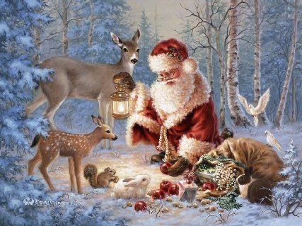 Даритель - санта-клаус, дед мороз, животные, сказка, рождество, новый год - оригинал
