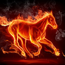 Оригинал схемы вышивки «огненная лошадь» (№72134)