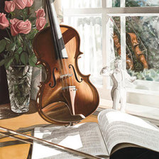 Оригинал схемы вышивки «Натюрморт. Скрипка.» (№74919)