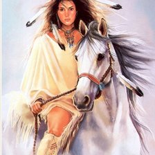 Схема вышивки «девушка на лошади»