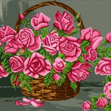 Схема вышивки «корзина с розами»
