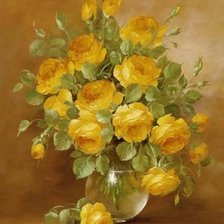 Оригинал схемы вышивки «Желтые розы» (№79635)