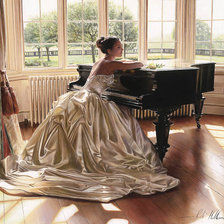 Оригинал схемы вышивки «Невеста и пианино» (№80669)
