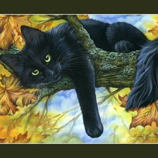 Оригинал схемы вышивки «черный кот» (№81304)