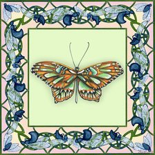 Оригинал схемы вышивки «бабочка в рамке 2» (№82966)