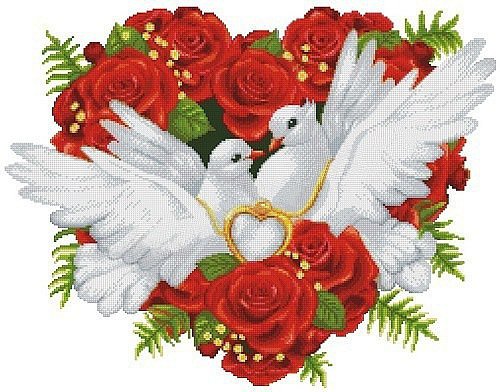 любовь и голуби - птицы, свадьба, голуби, любовь - оригинал