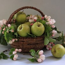 Оригинал схемы вышивки «Яблоки в корзине» (№88236)