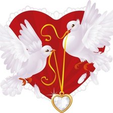 Схема вышивки «голуби с сердечком»