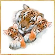Оригинал схемы вышивки «Тигры» (№93000)