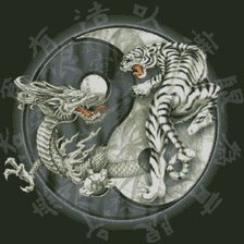 Схема вышивки «Тигр и дракон»