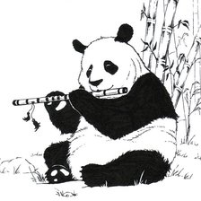 Схема вышивки «Панда музыкант»