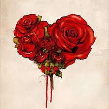 Схема вышивки «розы в сердце»