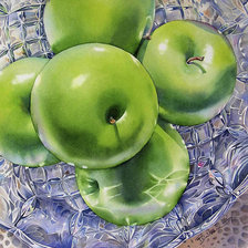 Схема вышивки «зелёные яблоки»