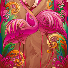 Оригинал схемы вышивки «Фламинго. Панно» (№97777)