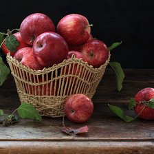 Оригинал схемы вышивки «яблоки в корзине» (№98166)