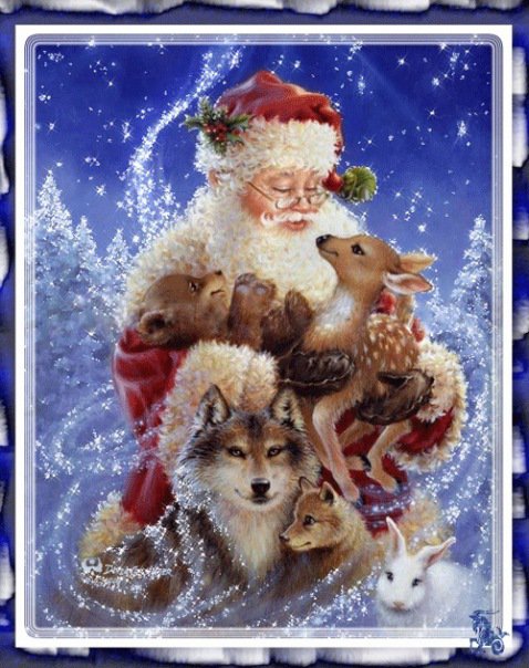 Новогоднее настроение - животные, рождество, новый год, дед мороз, санта-клаус, сказка - оригинал