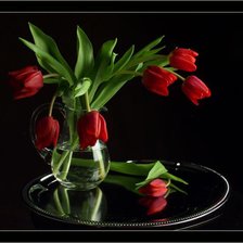 Оригинал схемы вышивки «Красные тюльпаны» (№103526)
