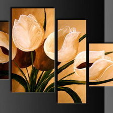 Схема вышивки «Триптих Тюльпаны Белые»