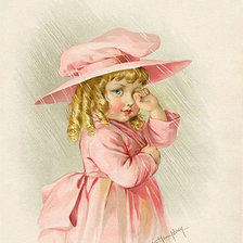 Схема вышивки «Девочка в розовом»