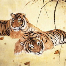 Схема вышивки «Тигры))»