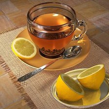 Оригинал схемы вышивки «Чай с лимоном» (№108634)