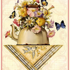 Оригинал схемы вышивки «Цветы в чайнике» (№110559)