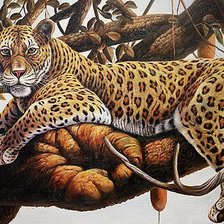 Схема вышивки «леопард отдыхает»
