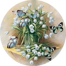 Оригинал схемы вышивки «цветы и бабочки» (№114836)