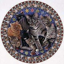 Оригинал схемы вышивки «кошки и котята» (№114911)
