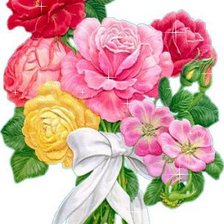 Схема вышивки «букетик цветов))»