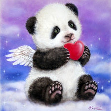 Схема вышивки «Panda сердца»