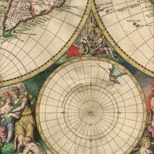 Схема вышивки «Карта мира 1680 г (низ -2)»