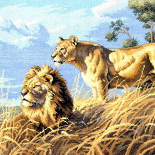 Оригинал схемы вышивки «львы» (№131966)