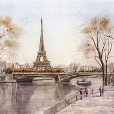 Схема вышивки «Серия "Париж" Эйфелева башня»