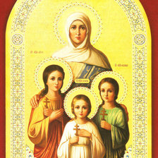 Схема вышивки «икона Вера,Надежда,Любовь и мать их Софья»